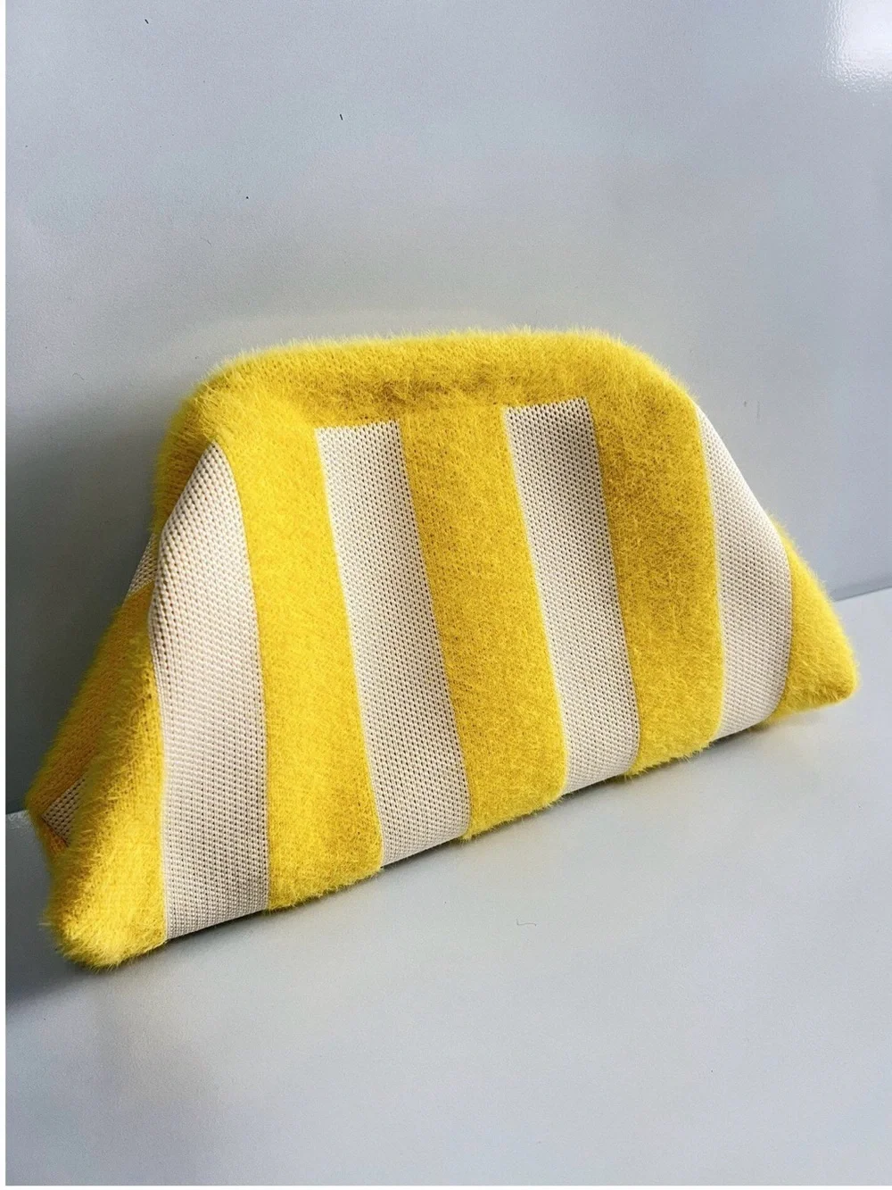 A Classy Chic Boutique Yellow and White Striped Accent Pillow